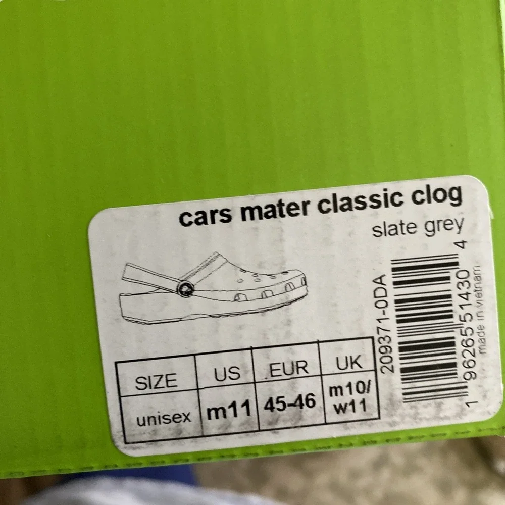 Crocs Cars Mater Classic Clog Men's 11/Women's 13
